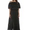 Rochie lunga neagra din panza topita Anuca