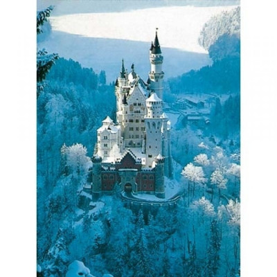 Puzzle Castelul Neuschwanstein iarna, 1500 piese Ravensburger foto