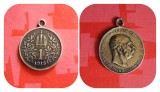 H331A-Medalion moneda argint 835-Franz Iosef 1915- FRANCISC IOSIF 1- imperiul austro- ungar 5 grame, diametrul 2,2 cm.