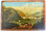 &bdquo;Vue de Spa prise du couchant&rdquo; ulei pe panou de lemn Belgia cca. 1840&ndash;1860