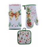 Set bucatarie Craciun microfibre multicolore II cm 38 x 64 H, 17 x 30 H, 18 x 18 H