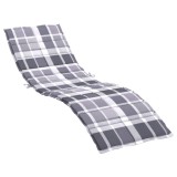 Cumpara ieftin Perna de sezlong, gri carouri, 200x70x3 cm, textil Oxford