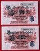 Germania 2 x 2 mark 1914 seria albastra serii consecutive 565 566 **