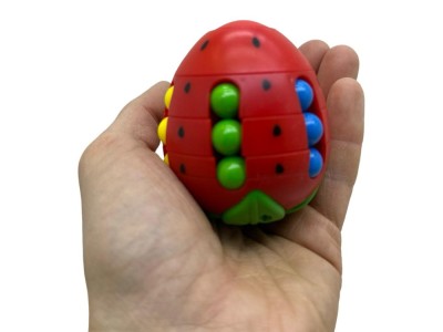 Jucarie Puzzle Capsuna Magic Beans - Cub Antistres 360&amp;deg; Rotativ foto