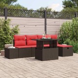vidaXL Set de canapele pentru grădină cu pernă 6 pcs poliratan 3359871