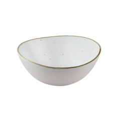 Bol, Horecano, alb si auriu, ceramica, 11 cm, model Arizona
