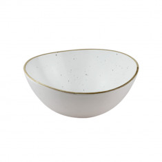 Bol, Horecano, alb si auriu, ceramica, 11 cm, model Arizona