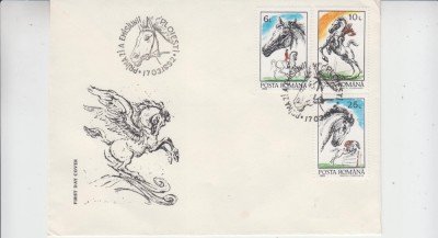 C12 - FDC Romania - Cai - LP1281 - 1992 foto