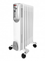 Calorifer electric cu ulei, putere 1500W, termostat reglabil, alb foto