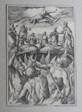 Hendrik Goltzius &quot;Punitio Tirannorum&quot; gravura veche 1578, Istorice, Cerneala, Altul