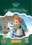 Disney. Regatul de gheata. Sarbatori cu Olaf. Sa pictam cu Olaf. Carte de colorat cu pensula si acuarele |