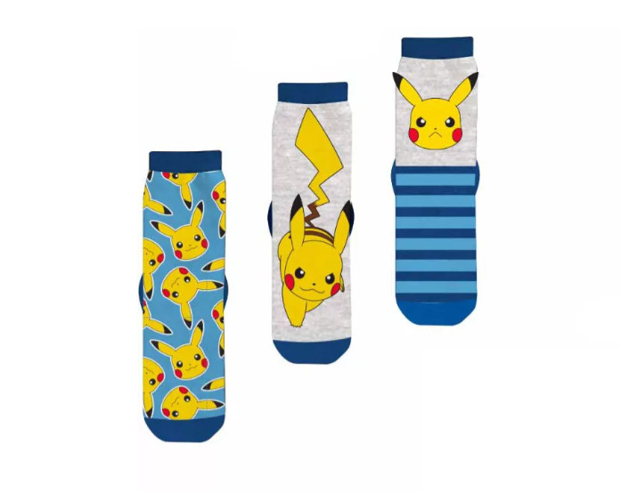 Set 3 perechi sosete Pokemon Pika, Multicolor