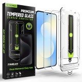 Folie Samsung Galaxy S25 FE, deblocare prin amprenta, Asteroid GSM TitanGlass CrystalHD, transparenta (Pachet 2 buc.)