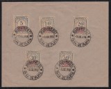 ROMANIA 1918 TAXA DE PLATA SUPRATIPAR MVIR IN CASETA CU STAMPILA 3 IULIE 1918