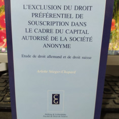 Stieger-Chopard L`exclusion du droit preferentiel de souscription dans le... 064