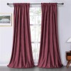 Set draperii soft cu rejansa din bumbac cu 4 ate tip fagure, Super, 150x250 cm, densitate 200 g/mp, Roz, 2 buc