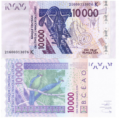 Statele Africii de Vest 10 000 Franci P-717 K ( Senegal ) UNC foto