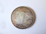 Rara! Medalie argint 986 aUNC Italia Campioană Mondială Fotbal-Spania 1982,diametrul:35 mm,greutate:18 grame