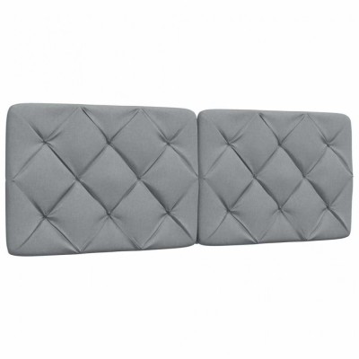 vidaXL Pernă tăblie de pat, gri deschis, 140 cm, material textil 4019219 foto