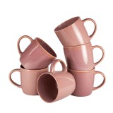 Set 6 cani roz latte, 270 ml