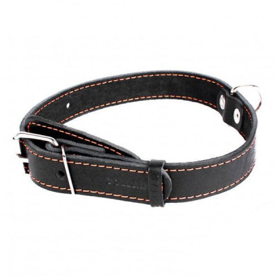 Zgardă COLLAR, din piele neagră, pentru c&amp;acirc;ini 32 - 40 cm, 20 mm foto