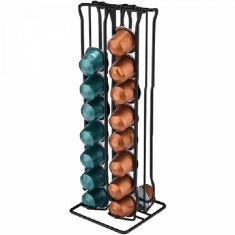Suport pentru capsule Nespresso, 32 de capsule, Inox, Negru, 5Five&reg;