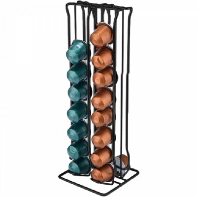 Suport pentru capsule Nespresso, 32 de capsule, Inox, Negru, 5Five&amp;reg; foto
