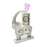 Cumpara ieftin Ceas Masa Birou cu Rame Foto Elefant Time Veranda, Alarma, Rotativ 360&deg;, 40cm, Roz/Gri, Copii, 6x5.3cm