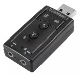 Placa de sunet virtuala, efect sunet stereo 7.1, 5,8 x 2,5 x 1,3cm, negru