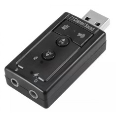 Placa de sunet virtuala, efect sunet stereo 7.1, 5,8 x 2,5 x 1,3cm, negru