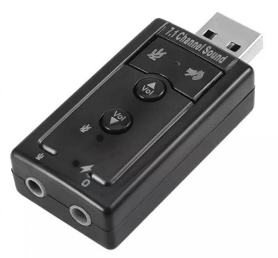 Placa de sunet virtuala, efect sunet stereo 7.1, 5,8 x 2,5 x 1,3cm, negru foto