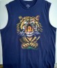 Tricou Barbati, Fara Maneci, Pictat Manual Tigru Bengal, Bumbac 100%, Unicat, RavariuArt, Marimea L
