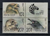 RUSIA 1990 - Fauna, Pasari MNH, Nestampilat