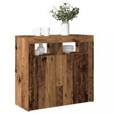 Gossi dulap cu lumini led, lemn vechi, 80x35x75 cm, lemn prelucrat