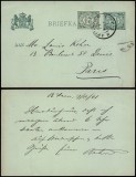 Netherlands 1901 Uprated postal stationery Amsterdam to Paris France D.607