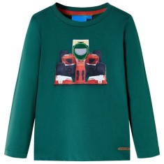 Tricou de copii cu m&acirc;neci lungi, verde, 92