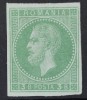 Romania 1872 - Carol l ,, Paris &#039;&#039;,3 bani verde pe verzui, Nestampilat