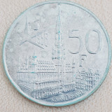809 Belgia 50 Francs 1958 Brussels World Fair French text km 150 argint, Europa