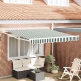 vidaXL Copertină Verde și alb 300 x 250 x 165 cm Poliester 3330186