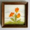 Lalele - Miniatura originala pictura ulei pe sticla 10x10cm