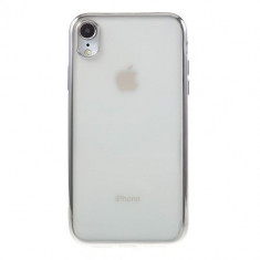 Husa iPhone XR TPU Transparenta Cu Margine Argintie foto