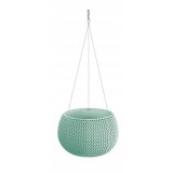Ghiveci decorativ verde cu lant Prosperplast Splofy Bowl WS 23.9x16.1 cm, interior/exterior