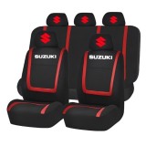 Set Huse Scaune Universale Compatibile cu Suzuki &ndash; Negru/Rosu