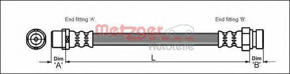 Conducta / cablu frana VW SHARAN (7M8, 7M9, 7M6) (1995 - 2010) METZGER 4110348
