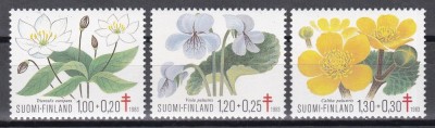 Finlanda 1983 - Lupta &amp;icirc;mpotriva tuberculozei - Flori, MNH foto
