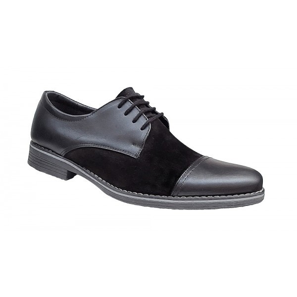 Oferta marimea 41 Pantofi barbati casual din piele naturala, culoare neagra L858NN