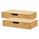 Set 2 buc raft perete Bokn 40x24x8cm bambus natur [en.casa] HausGarden Leisure
