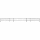 Cumpara ieftin Gard de gradina cu varf circular din otel 1506x100 cm, negru