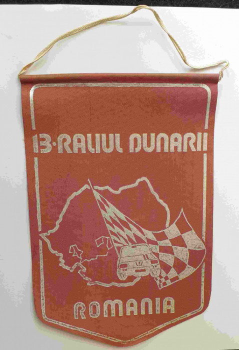 FANION vechi Federatia Romana de Automobilism - Raliul Dunarii Romania ACR 1978
