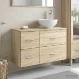Cumpara ieftin Set dulap baie 2 buc. Stejar Sonoma 79,5 x 35 x 80 cm